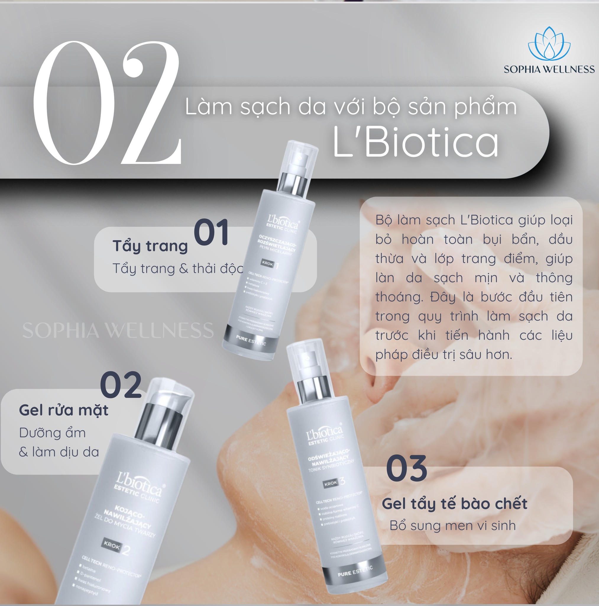 Làm sạch da với bộ sản phẩm L’Biotica