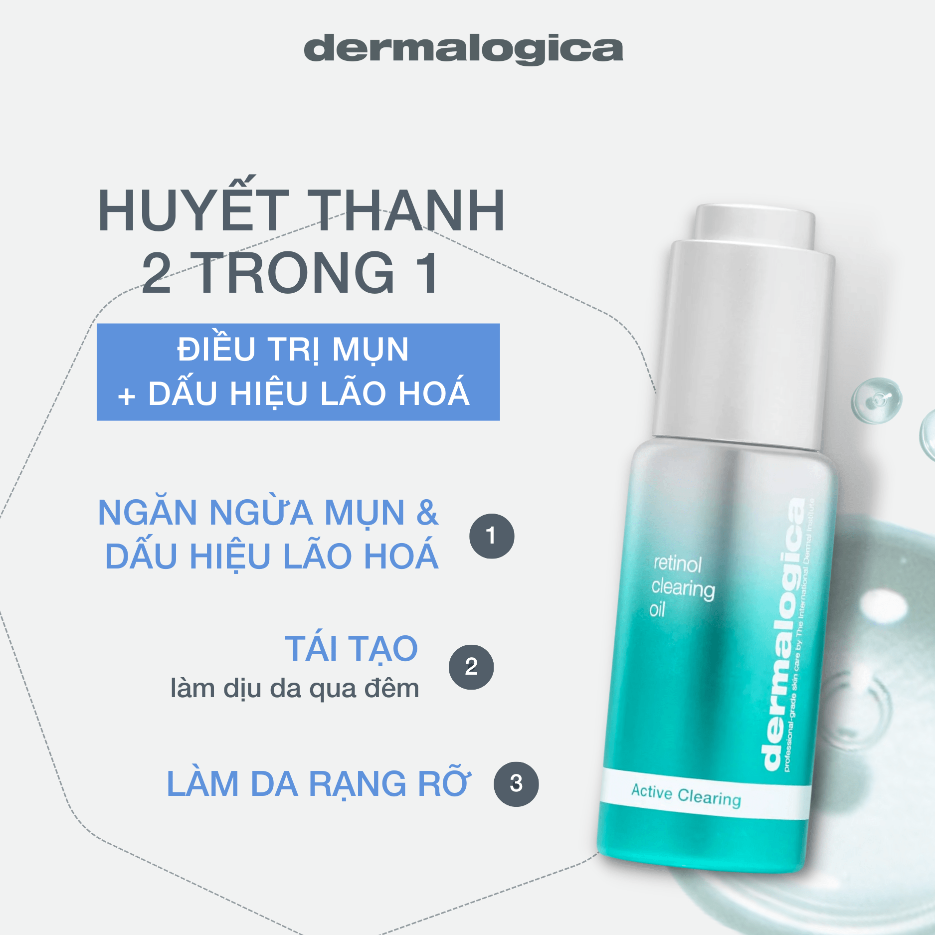 Retinol Clearing Oil - Tinh chất 2 trong 1 điều trị mụn + lão hóa